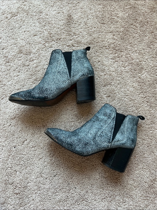 Report Signature Shoes - Report Signature Toby Leather Block-Heel Steel-toe Ankle Boots